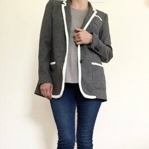 Banana Republic Jacket Blazer Gray Wool Blend Women’s Size 00P